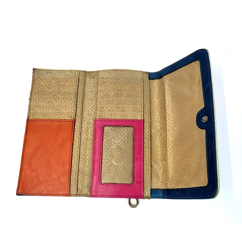 Relic Wallet Womens One Size Multicolor Heart Arrow Checkbook Striped Print Boho
